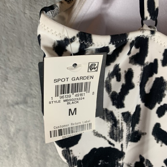 Bar III Women's Swimsuit M One Piece Lace Up Sides Animal Print Spot Garden NWT - Picture 5 of 8